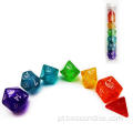 Bescon Unicorns Rainbow Sparkled Polyedral D&amp;D DICE Conjunto de 7 Dados de RPG coloridos Dados 7pcs Conjunto